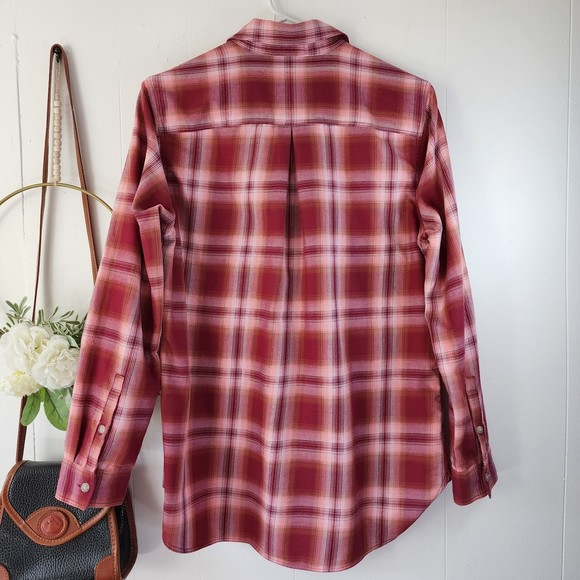 Eddie Bauer Twin Falls Vintage Rose Flannel Shirt Size Medium - Picture 9 of 9